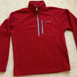 Columbia Dark Red Fleece 3/4 Zip - Size Small